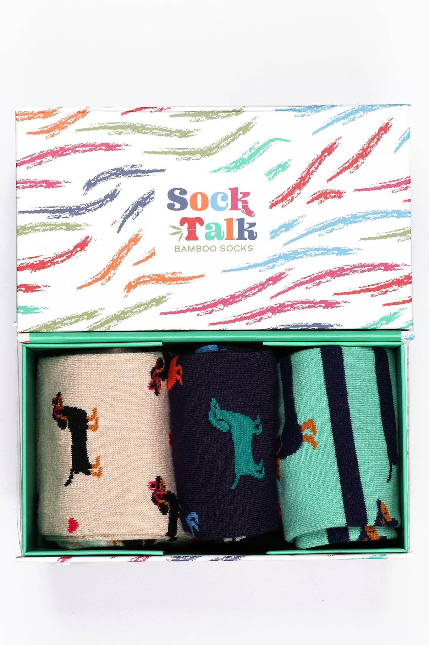 Sausage Dog Bamboo Socks Gift Set Box