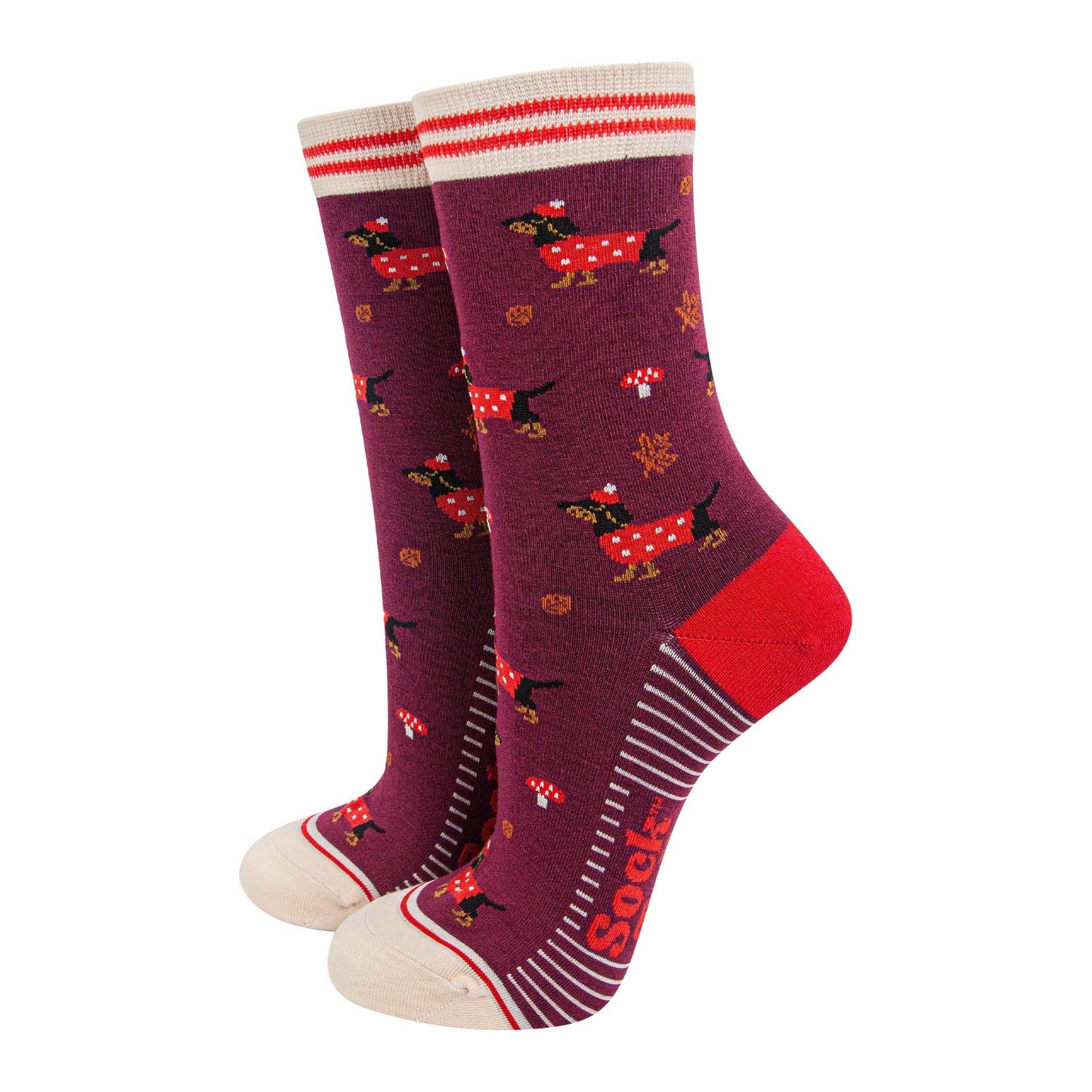 Sausage Dog & Toadstool Bamboo Socks