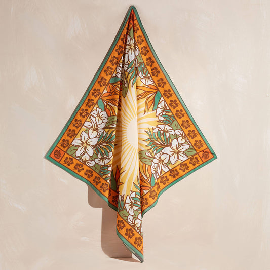 Plumeria Organic Cotton Square Neckerchief