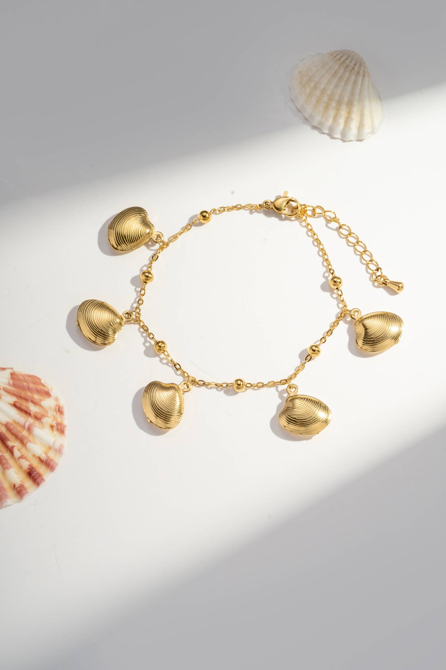 Golden Shell Charm Bracelet