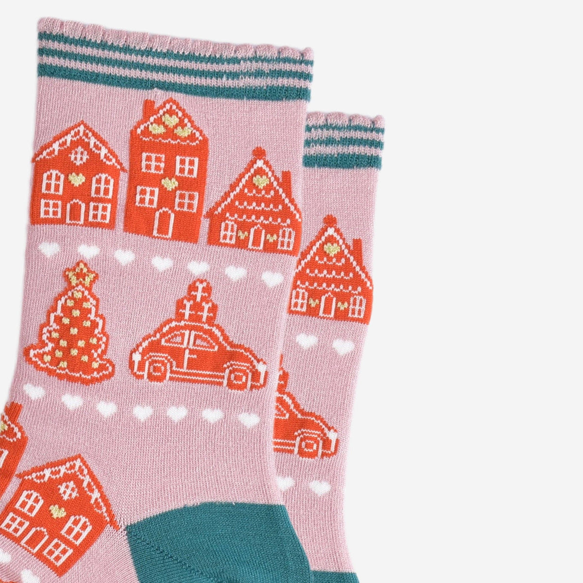 Gingerbread Village Bamboo Socks