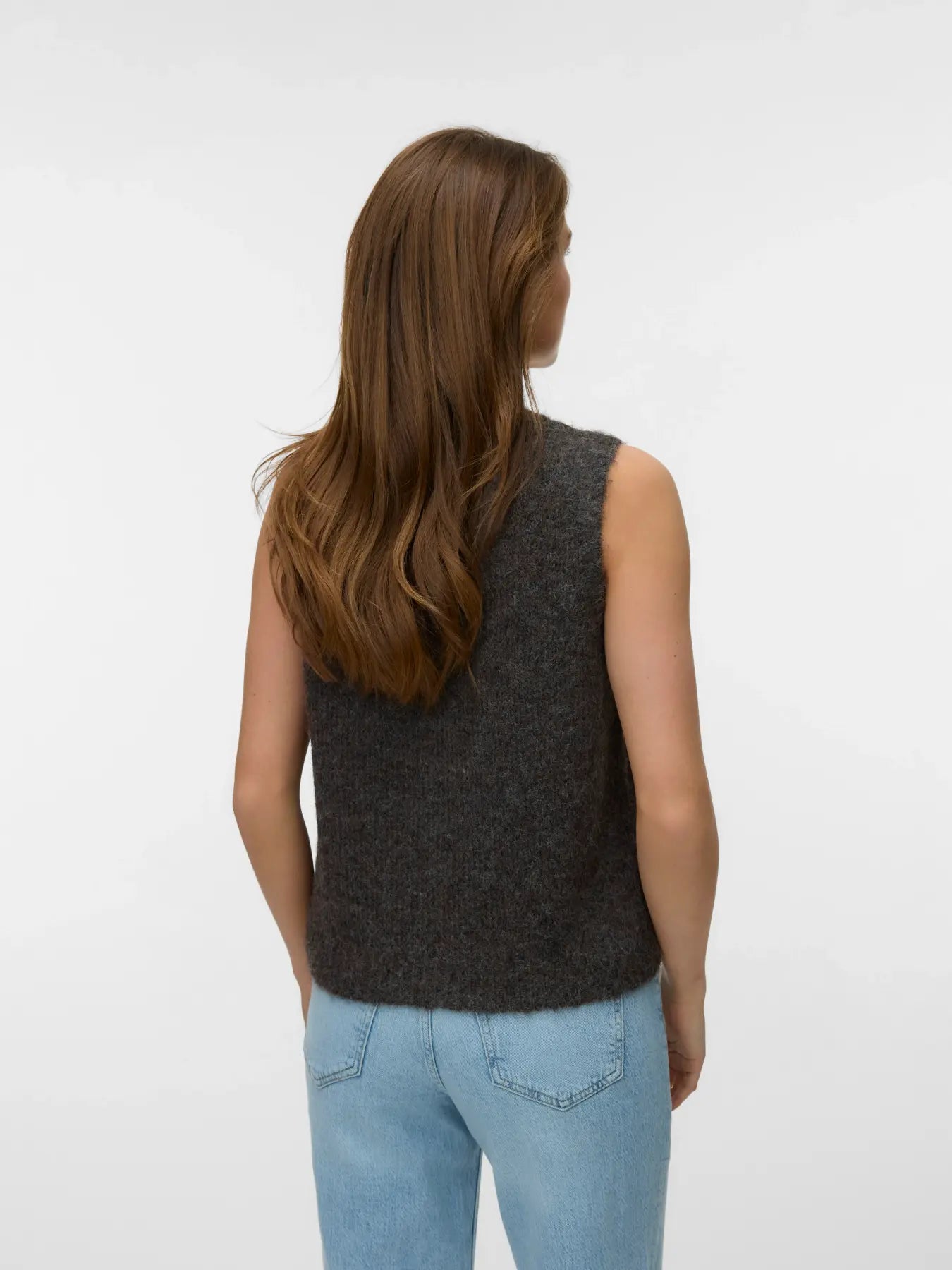 Vero Moda Novah Button Down Vest Brown