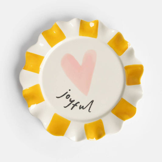 Joyful Pink Heart Plate