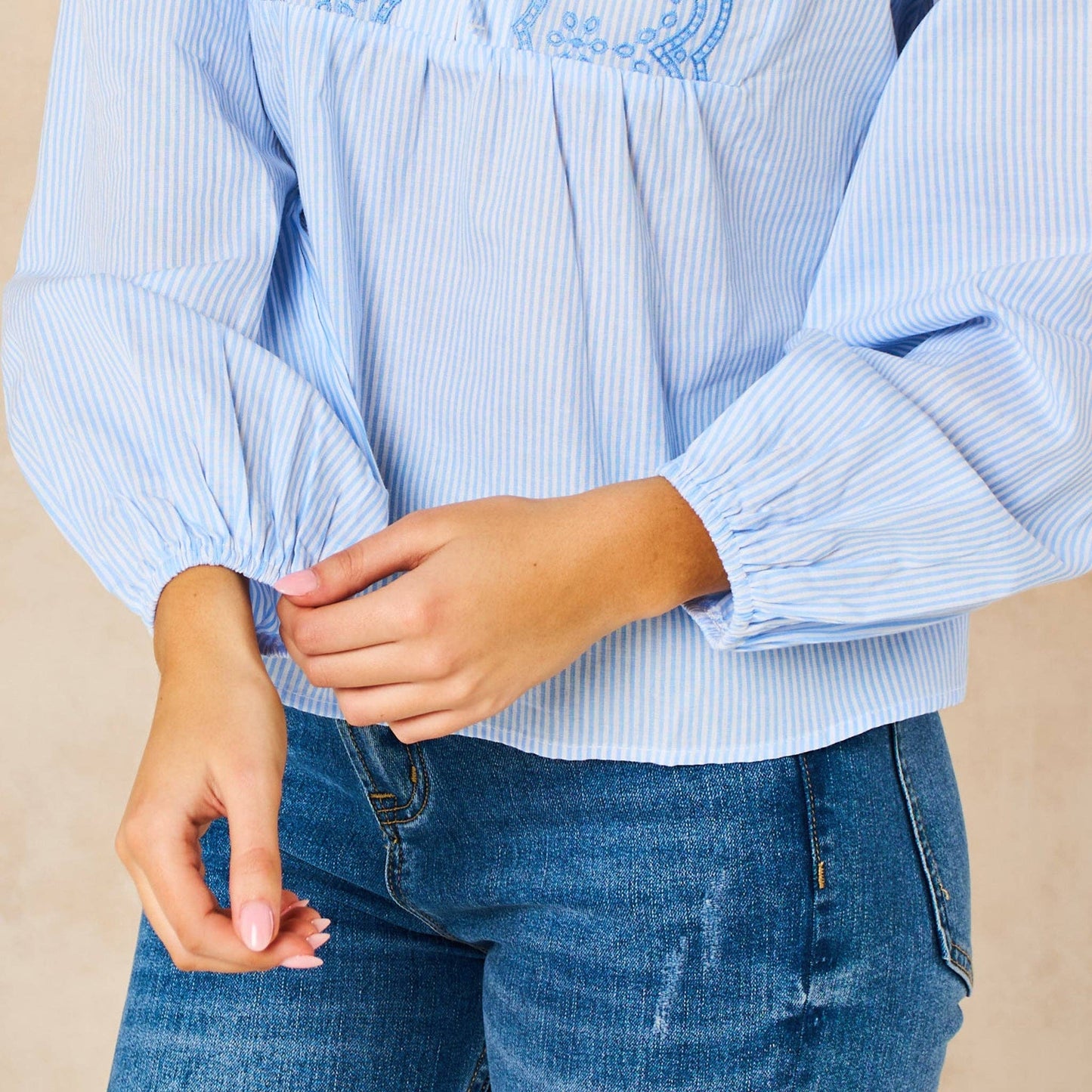 Lulu Embroidered Pinstripe Shirt