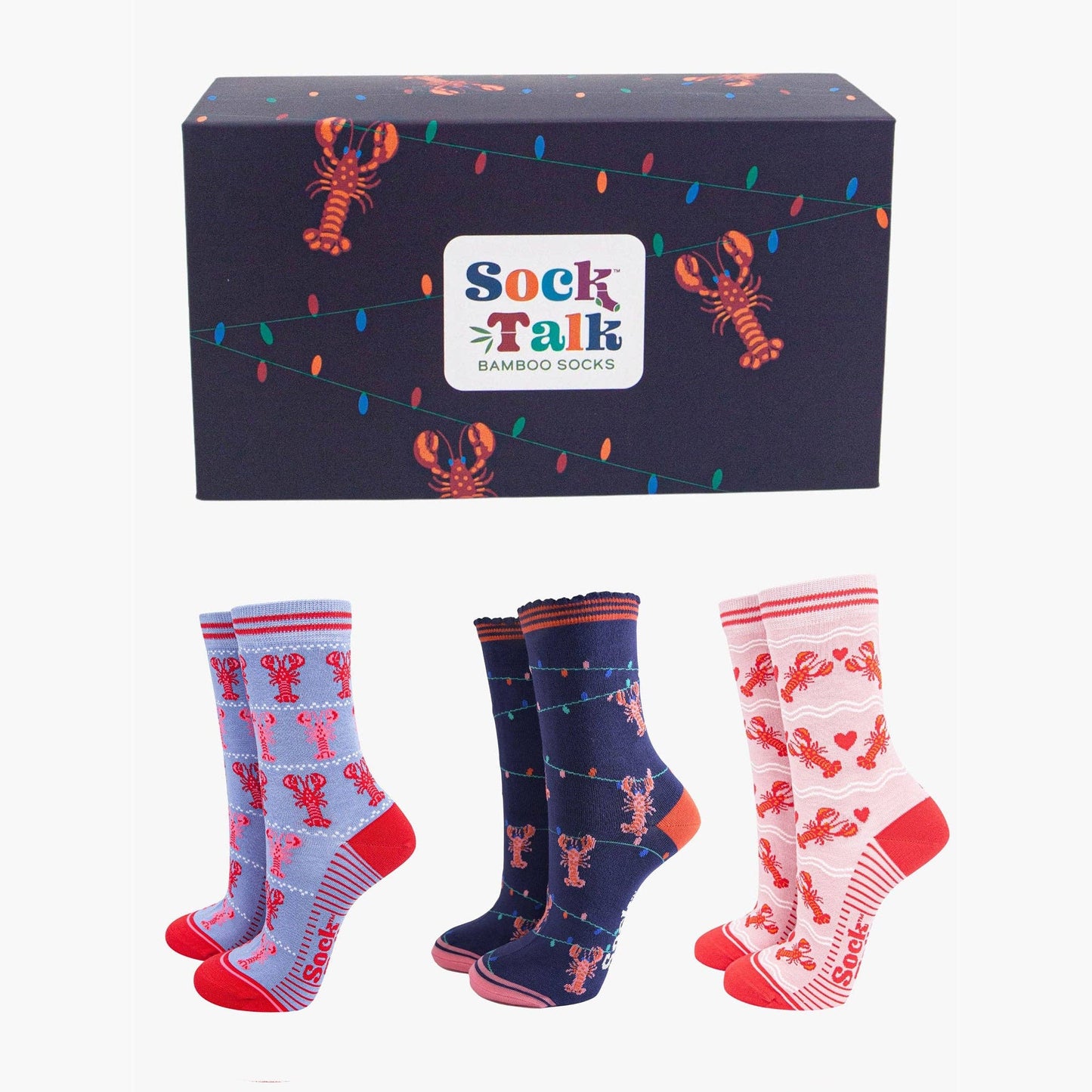 Lobsters Bamboo Socks Gift Set Box