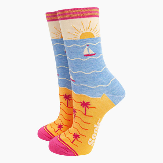 Beach Sunset Bamboo Socks
