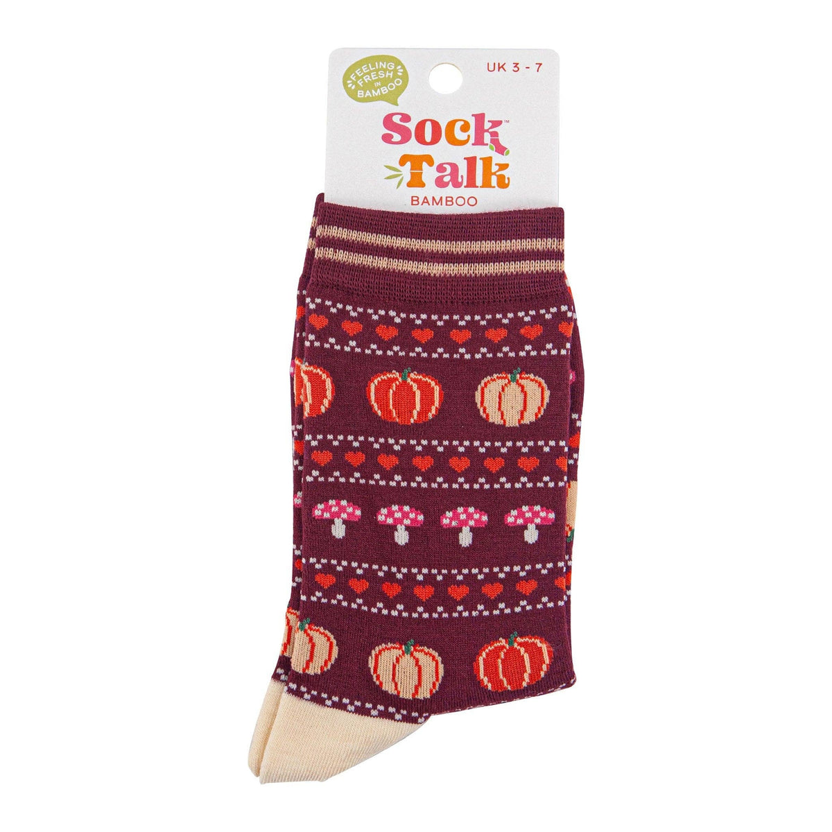 Fair Isle Pumpkin & Toadstool Bamboo Socks