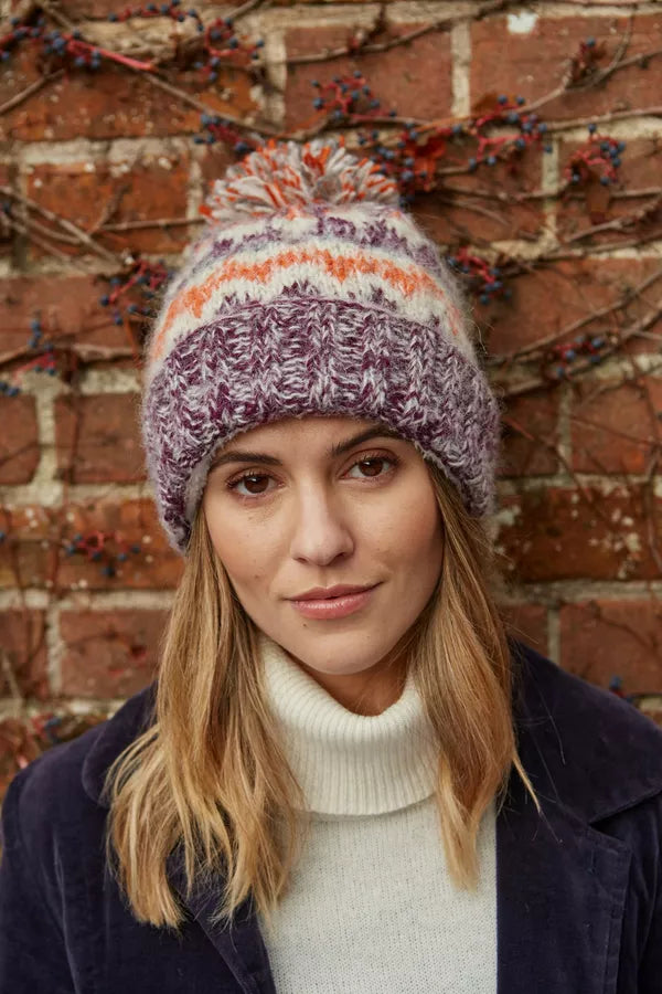 Totnes Bobble Beanie Damson