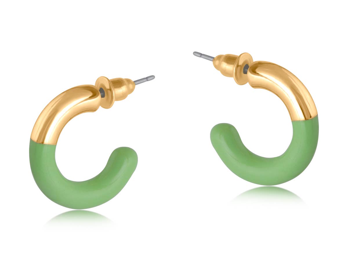 Salome Two Toned Enamelled Earrings in Green