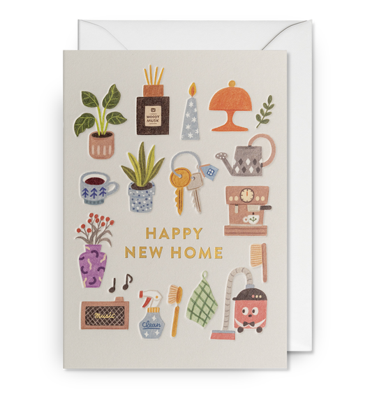 Happy New Home Illustrated Hygge Card