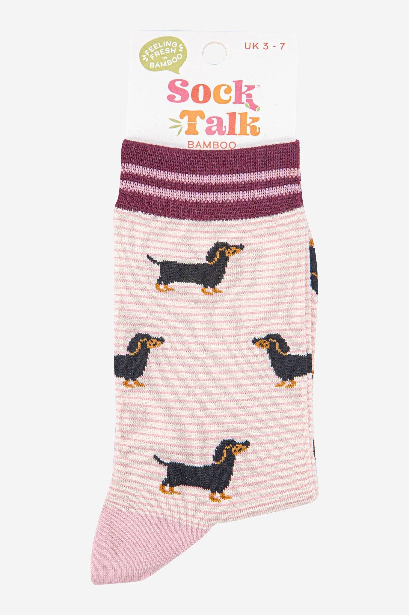 Sausage Dog Stripe Bamboo Socks
