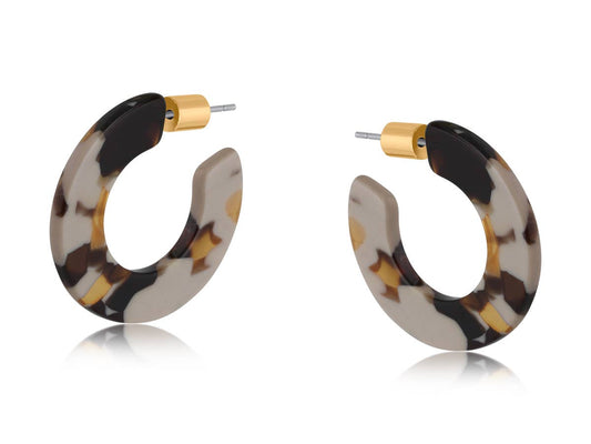 Kathryn Flat Oval Resin Hoop Earrings