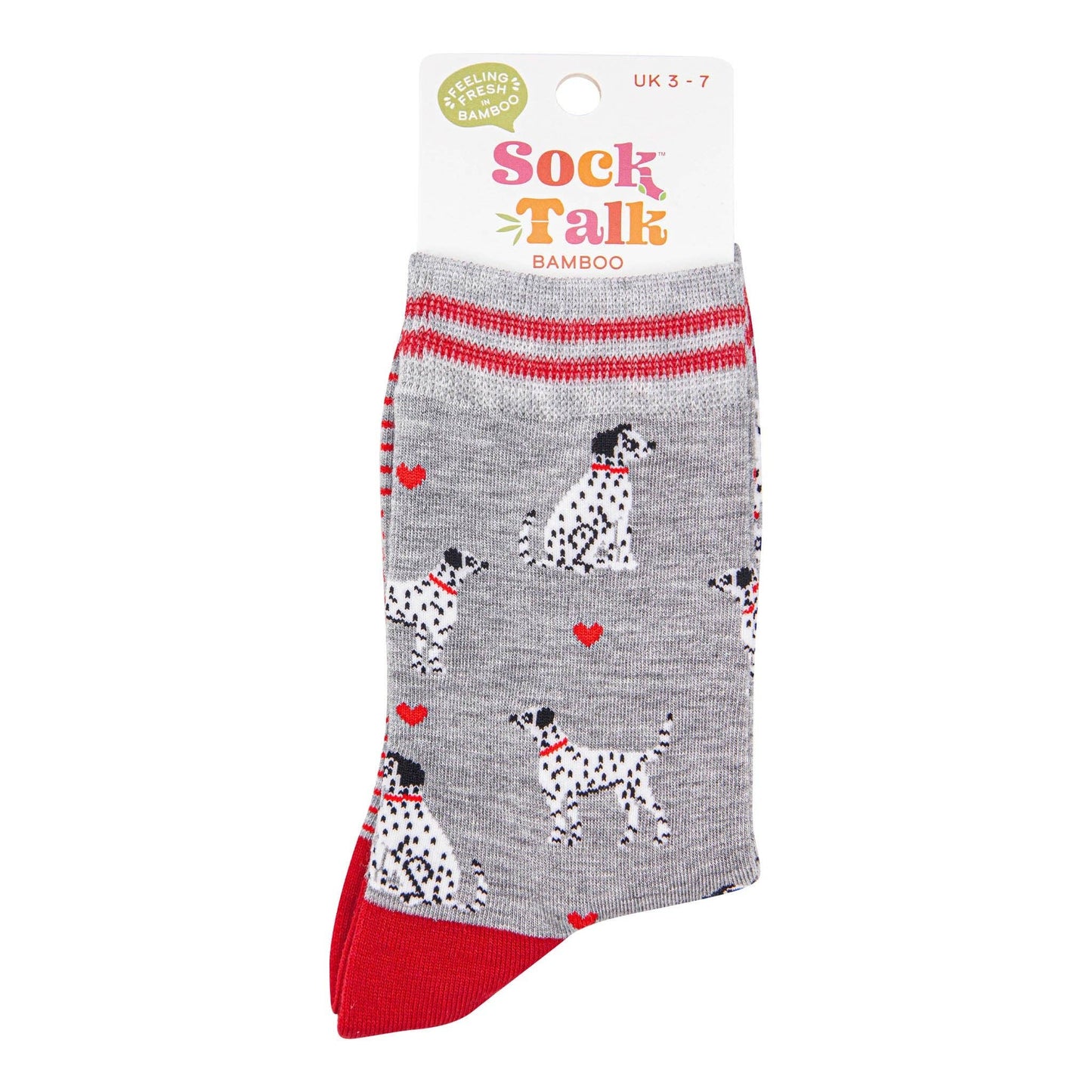 Dalmatian Dogs Bamboo Sock Marl Grey