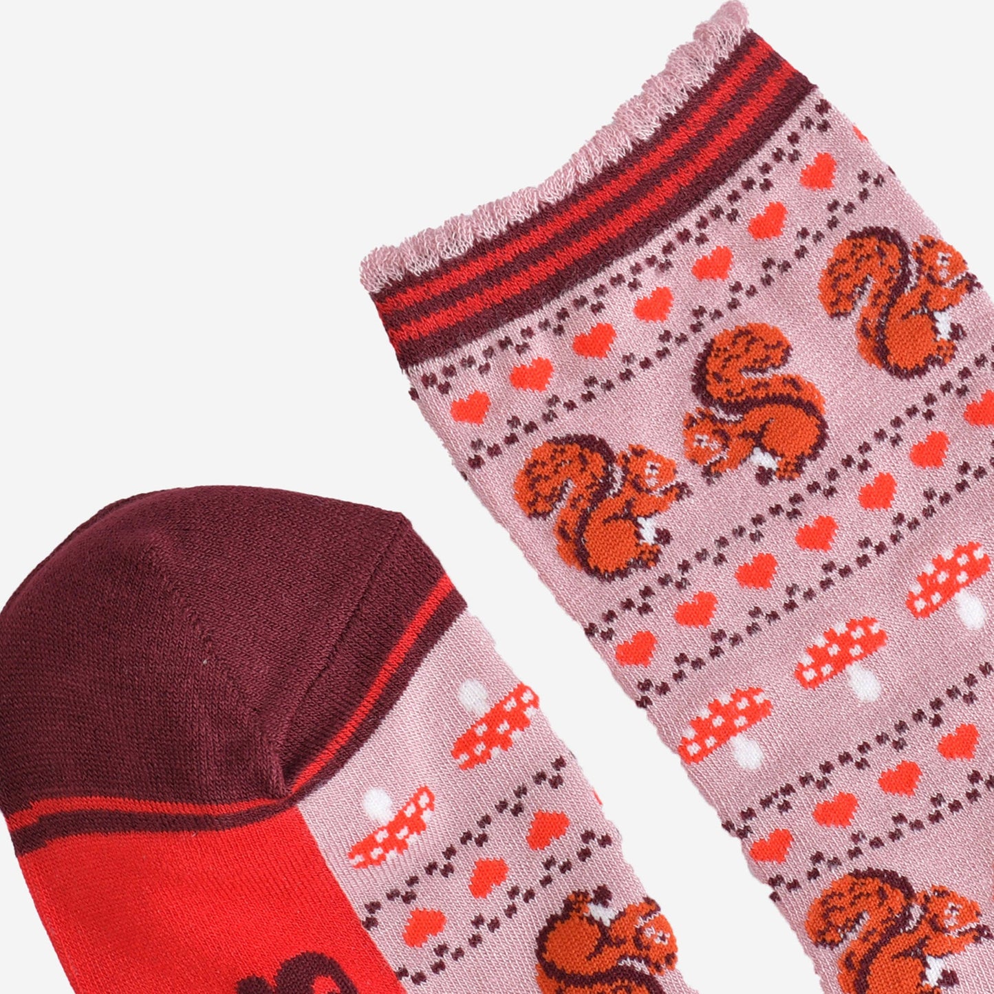 Fair Isle Squirrel Bamboo Socks