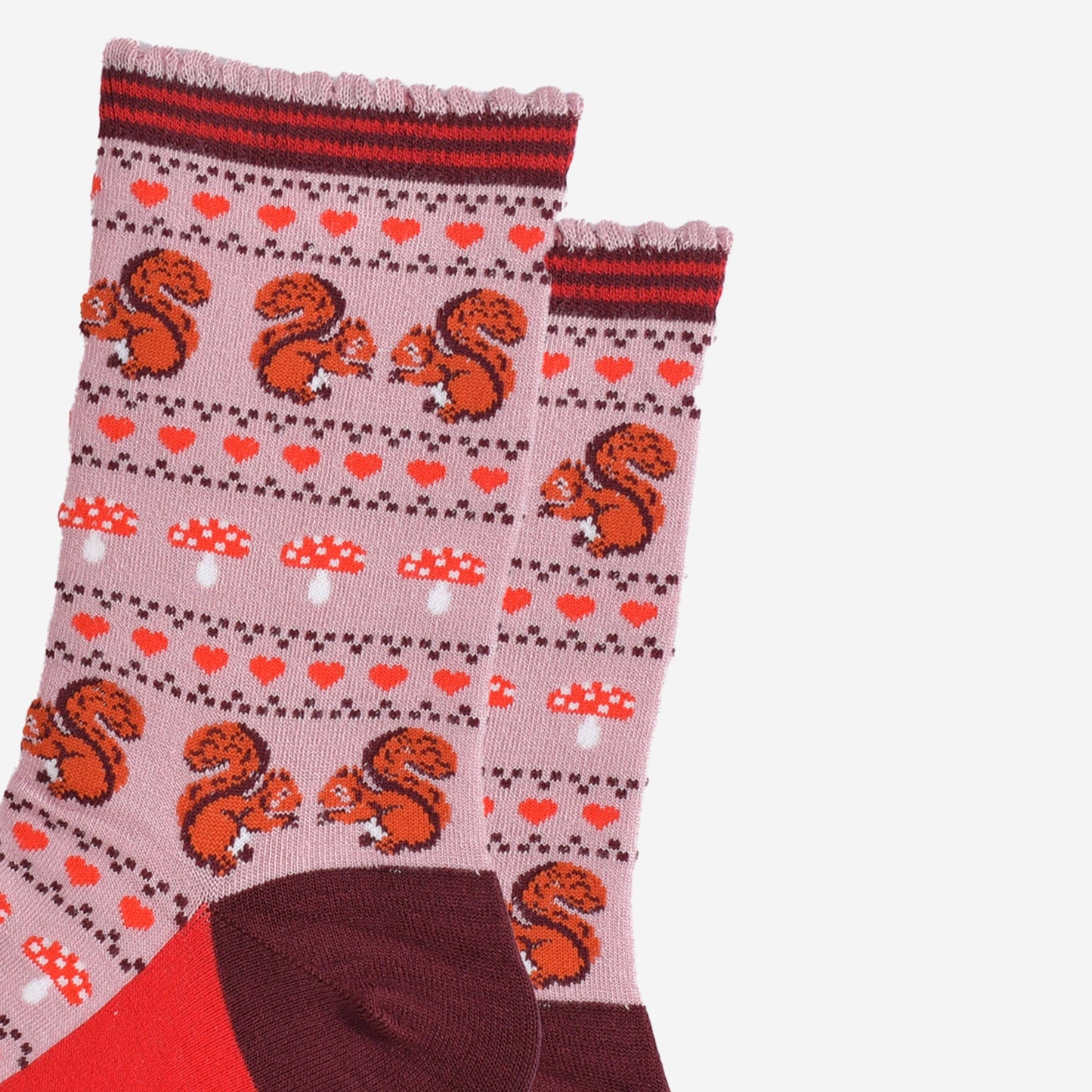 Fair Isle Squirrel Bamboo Socks