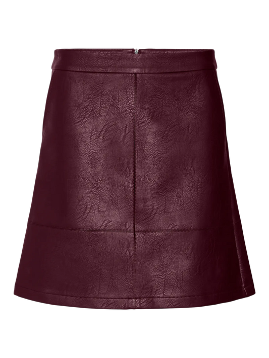 Vero Moda Leather Look Skirt Aubergine