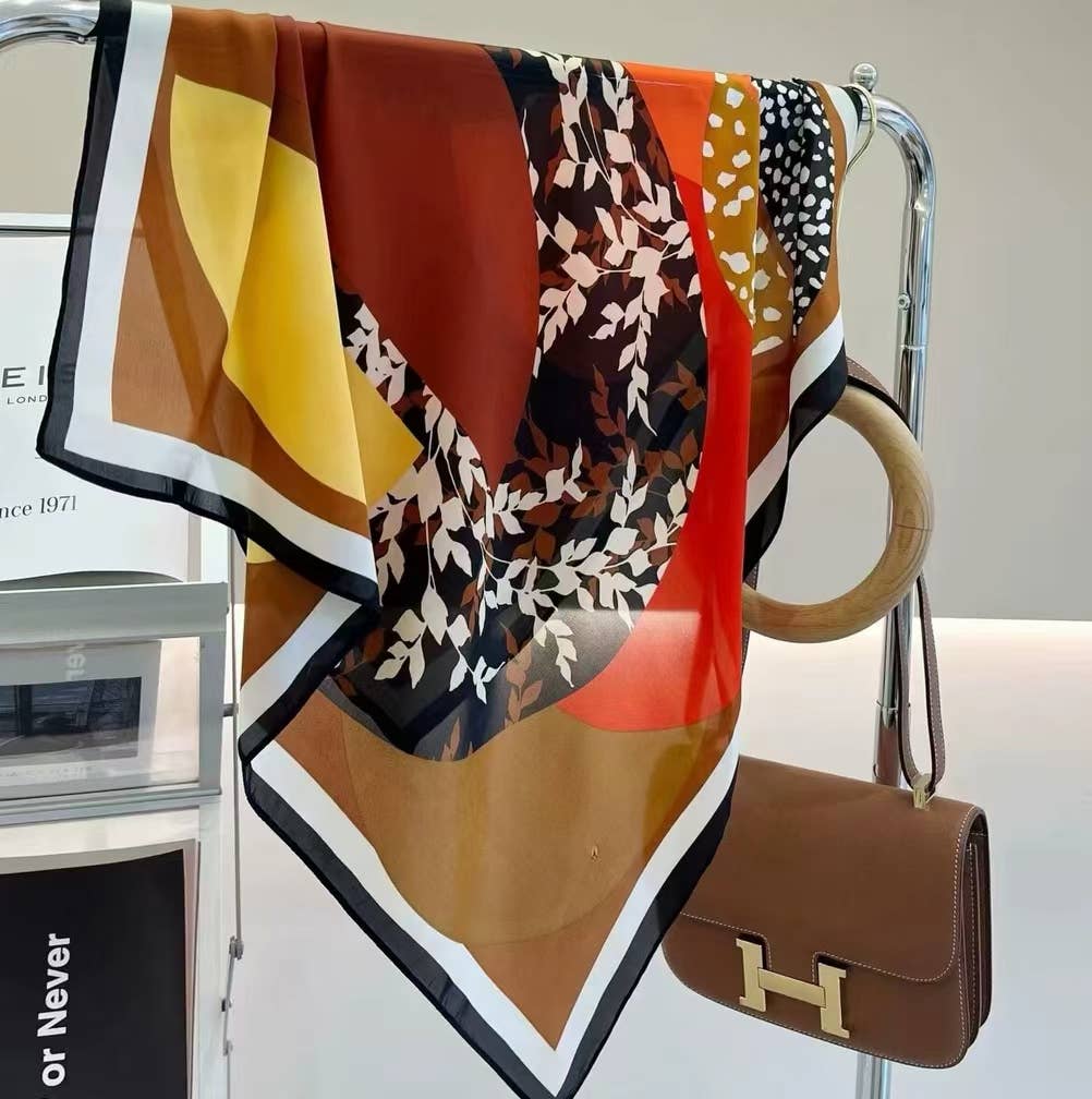 Abstract Silky Square Scarf