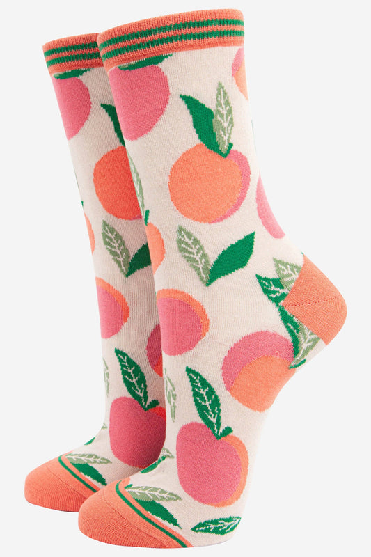 Peach Print Bamboo Socks