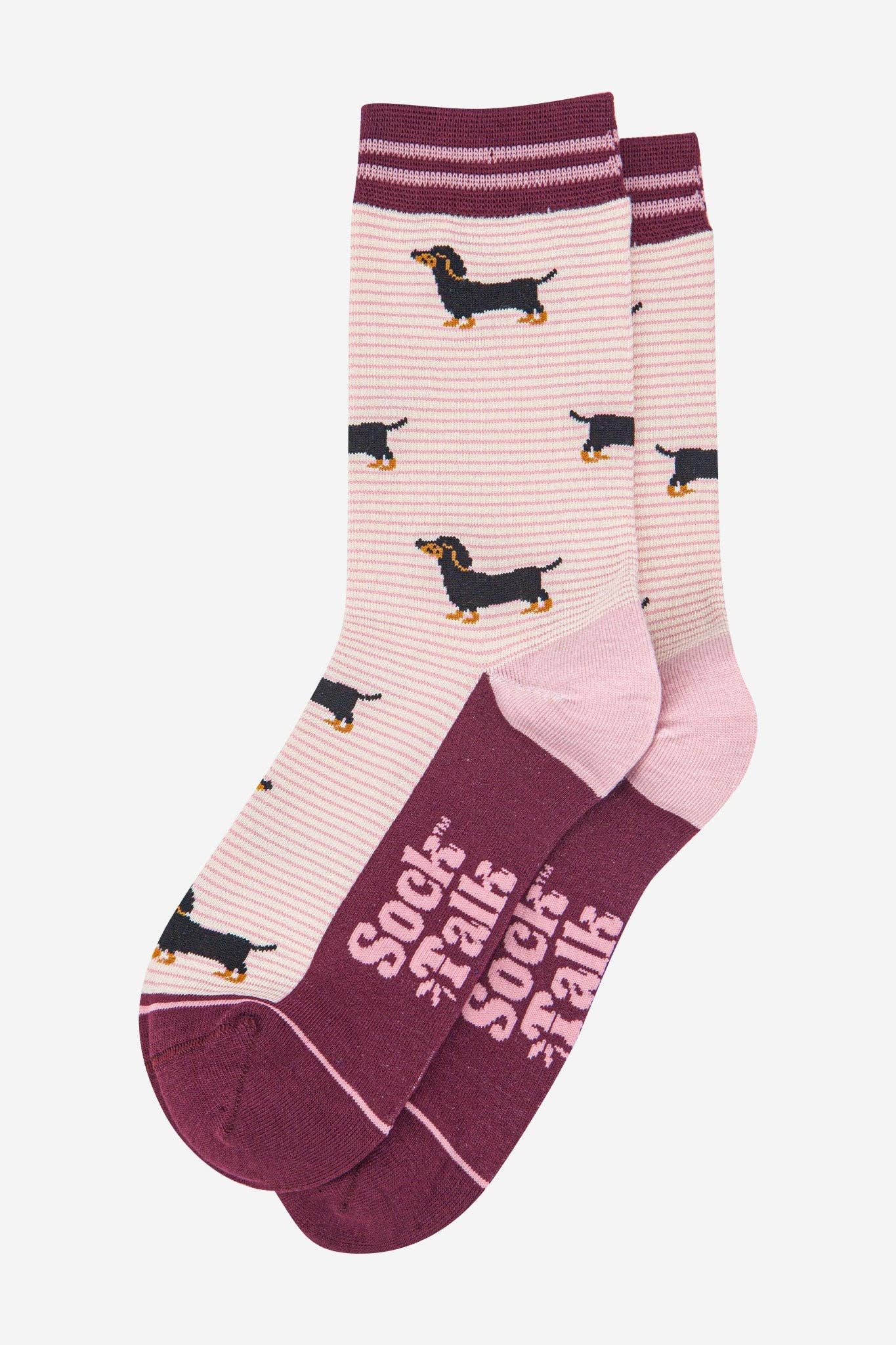 Sausage Dog Stripe Bamboo Socks