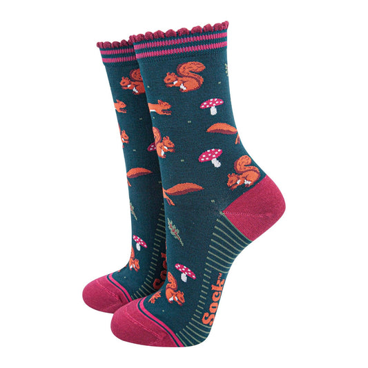 Squirrel & Toadstool Bamboo Socks