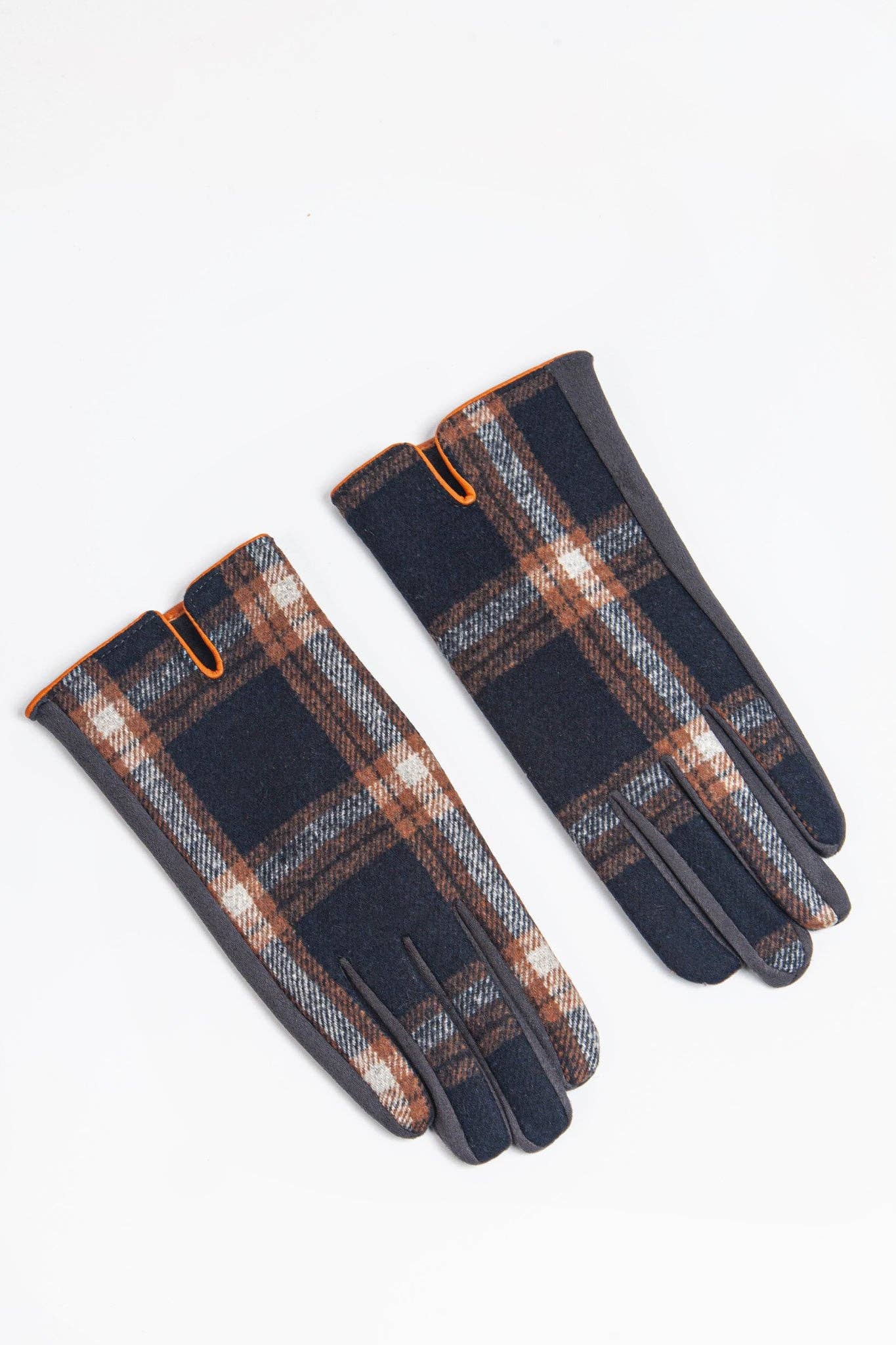 Black & Orange Tartan Gloves