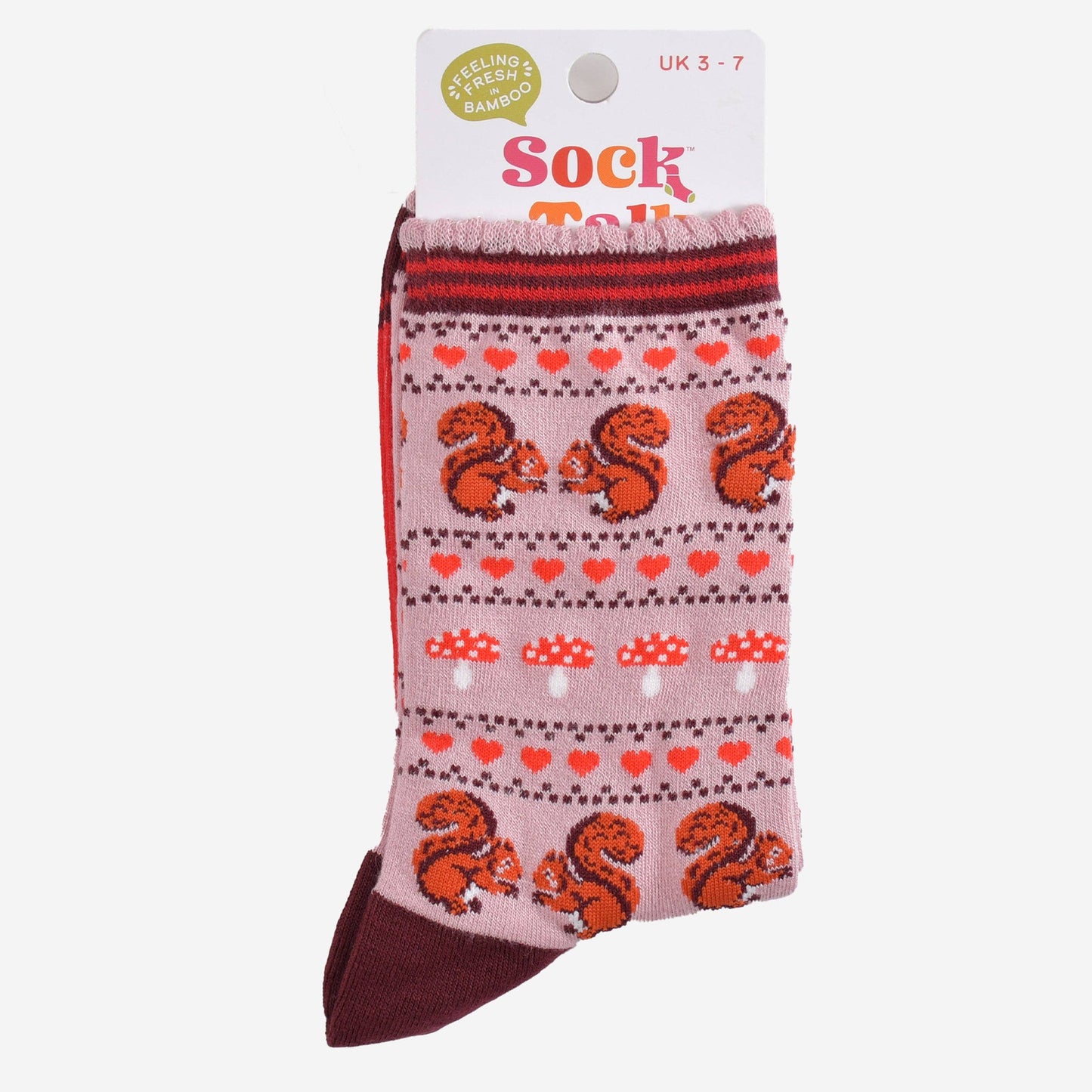 Fair Isle Squirrel Bamboo Socks
