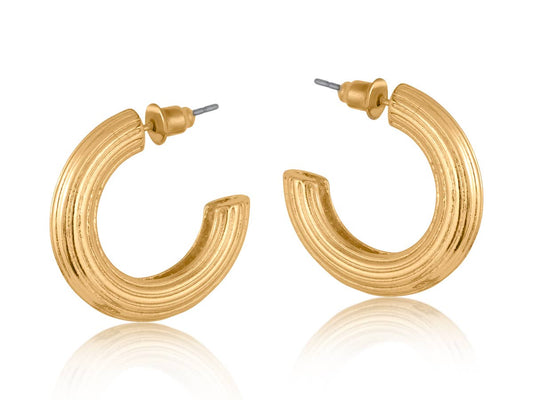 Atalanta Textured Hoop Earrings