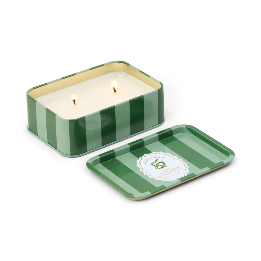 Paddywax Wild Lemongrass Snake Tin Soy Candle