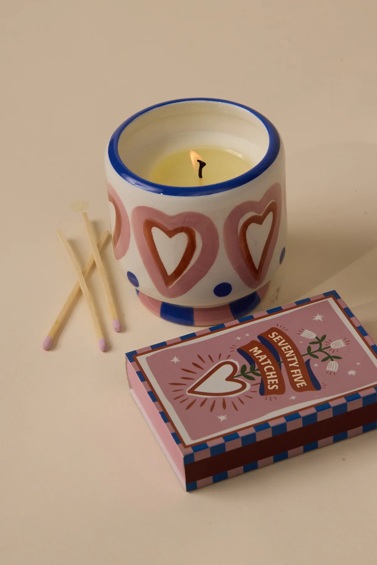 Paddywax Rosewood Vanilla Hearts Ceramic Soy Candle