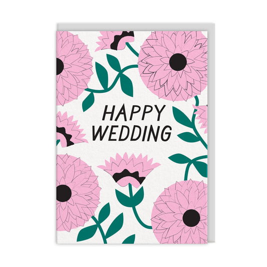 Happy Wedding Flowers Card