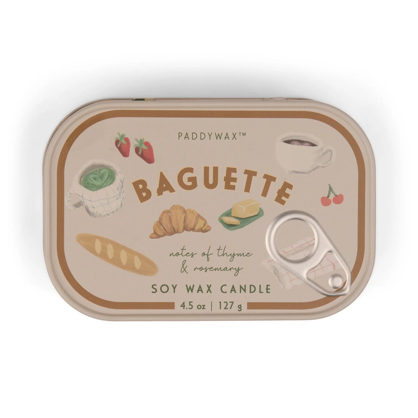 Paddywax Bistro Rosemary Thyme Baguette Tin Soy Candle