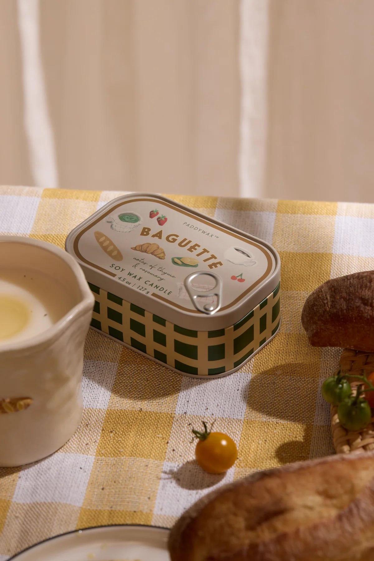 Paddywax Bistro Rosemary Thyme Baguette Tin Soy Candle