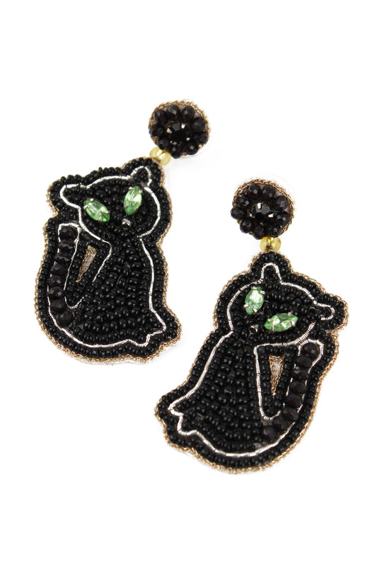 My Doris Black Cat Earrings