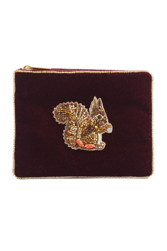 My Doris Burgundy Squirrel Small Purse