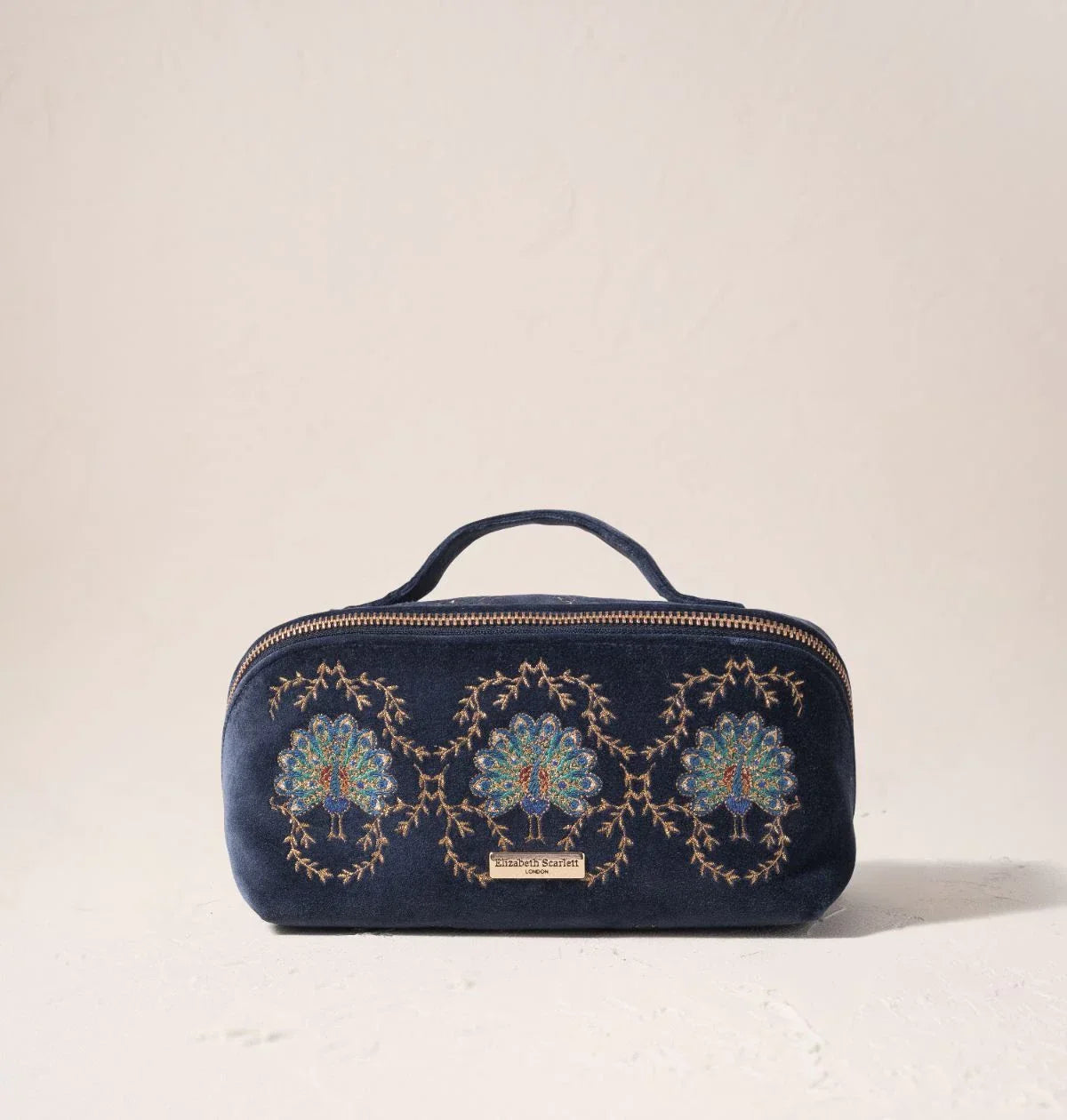 Botanical Peacock Open Flat Makeup Bag