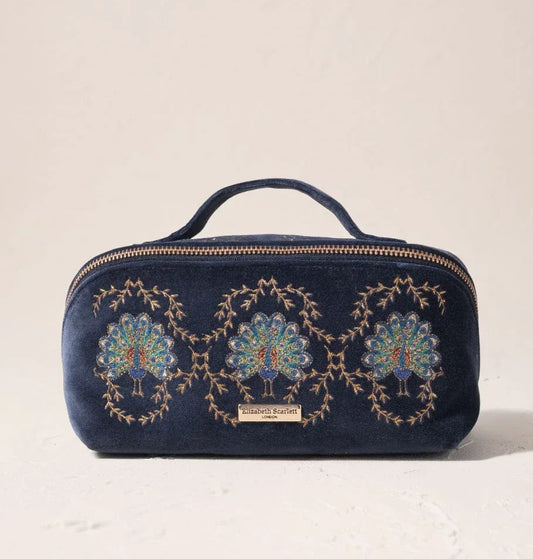 Botanical Peacock Open Flat Makeup Bag