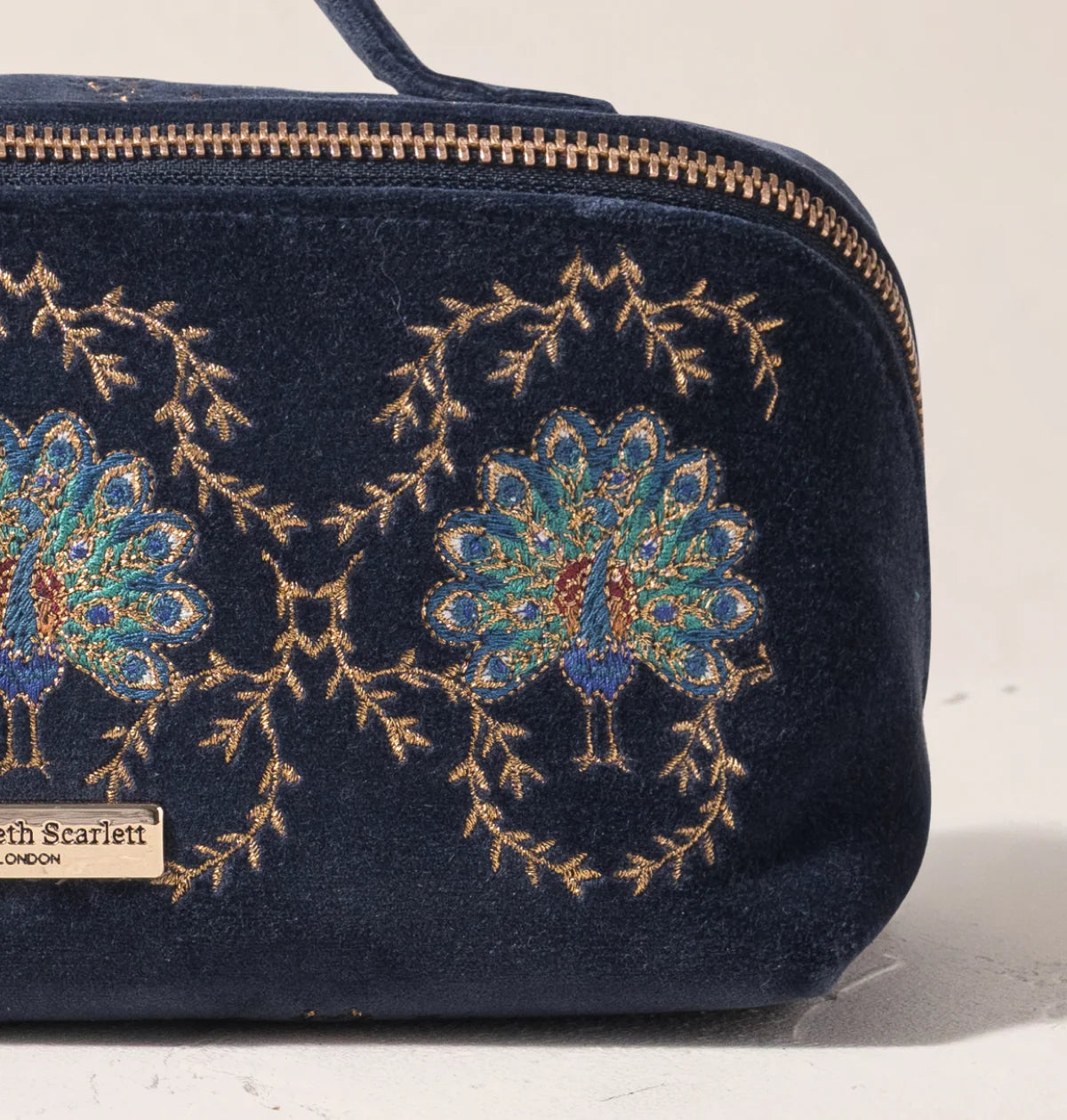 Botanical Peacock Open Flat Makeup Bag