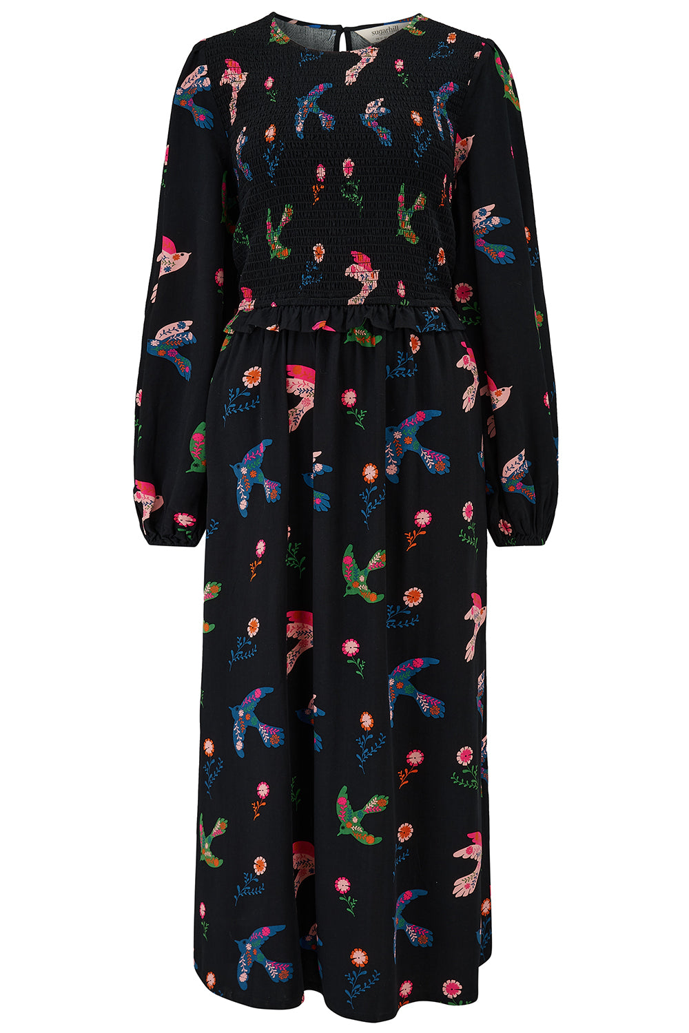 Sugarhill Brighton Darcie Shirred Rainbow Folk Bird Dress
