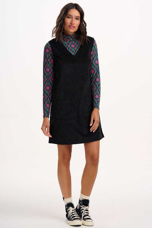 Sugarhill Brighton Kacy Black Cord Tunic Dress