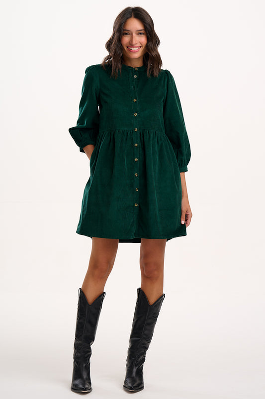Sugarhill Brighton Brandy Green Cord Smock Dress