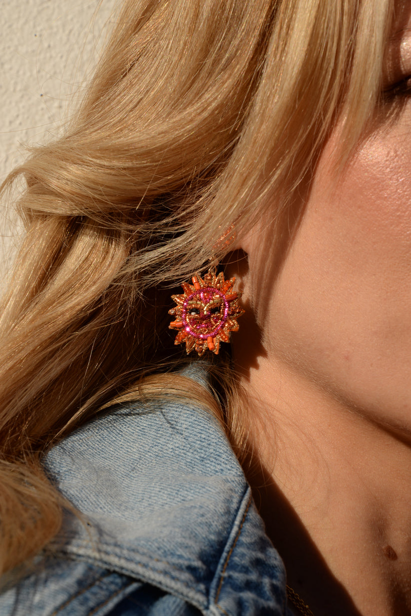 My Doris Sun Face Earrings