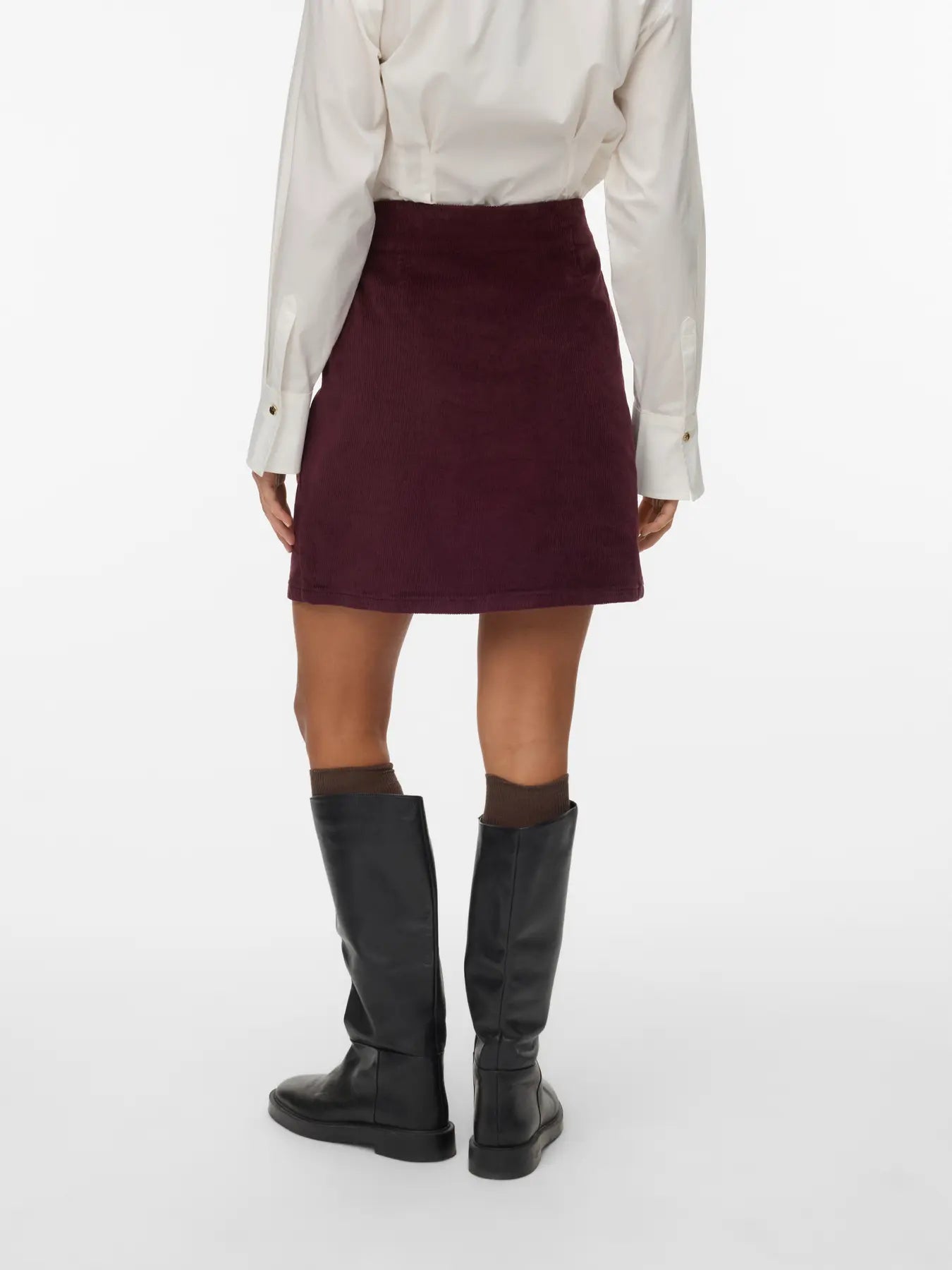Vero Moda Etta Cord Skirt in Wine