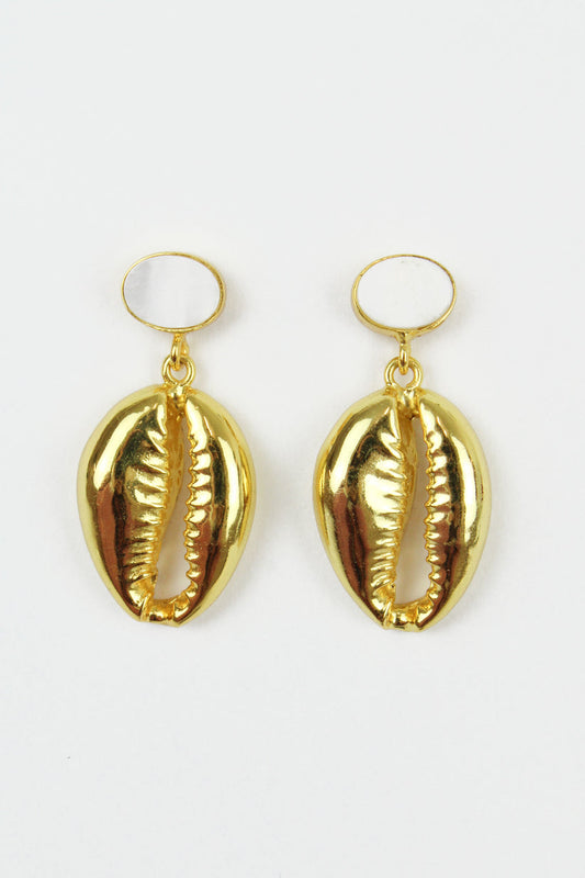 My Doris Cowrie Mother of Pearl Drop Earrings