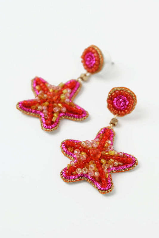 My Doris Beaded Starfish Earrings