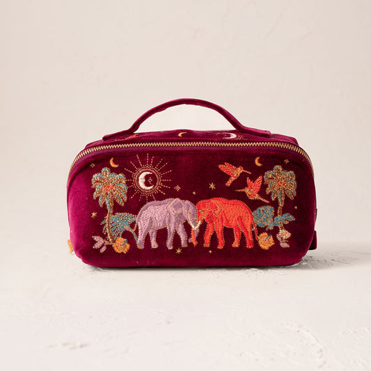 Enchanted Elephant Open Flat Makeup Bag