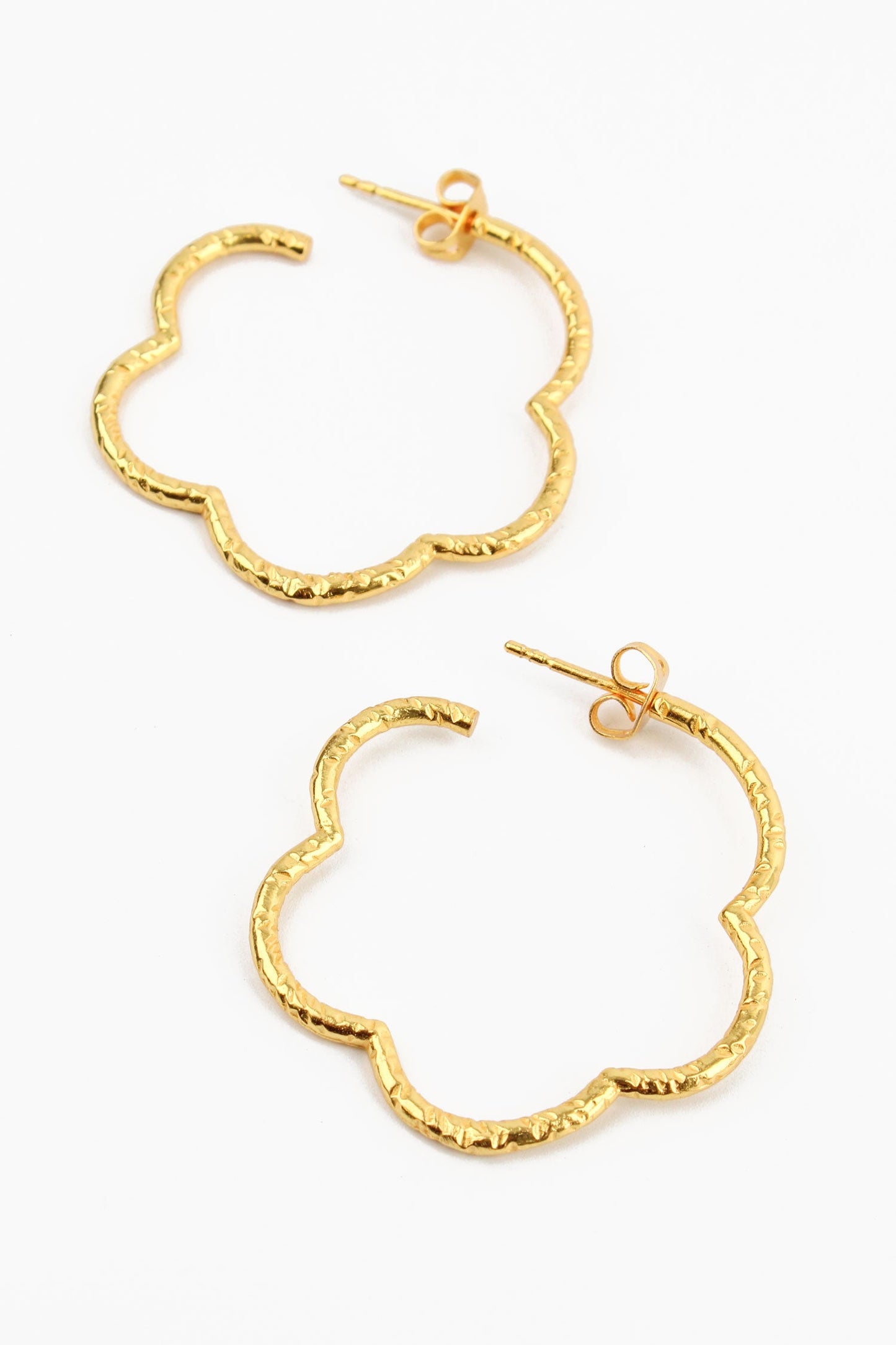 My Doris Gold Plated Flower Hoop Earrings