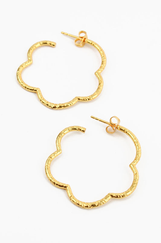My Doris Gold Plated Flower Hoop Earrings
