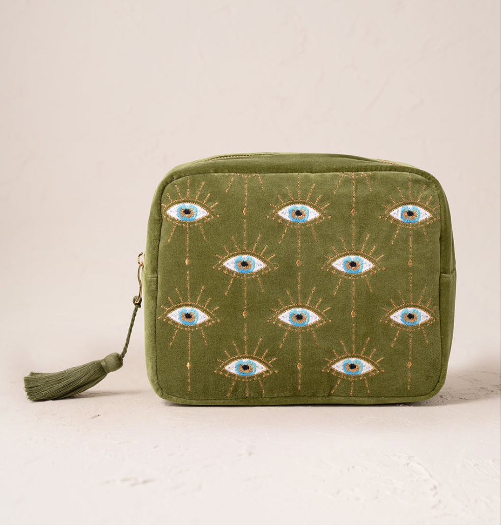 Mystical Eye Wash Bag in Garden Green