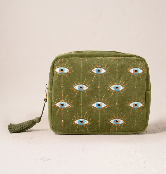Mystical Eye Wash Bag in Garden Green