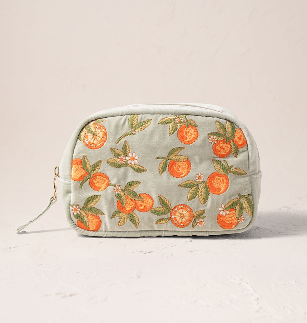 Orange Blossom Sage Makeup Bag